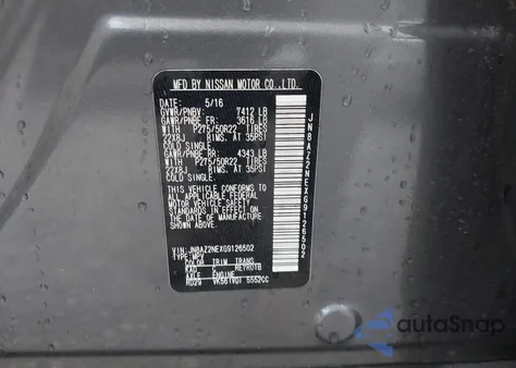 2016 Infiniti Qx80 from USA, damaged, VIN JN8AZ2NEXG9126502